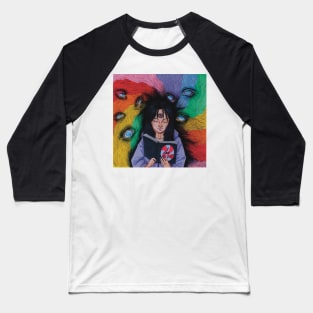 "I see you" illustration portrait horror book eyes rainbow vortex Baseball T-Shirt